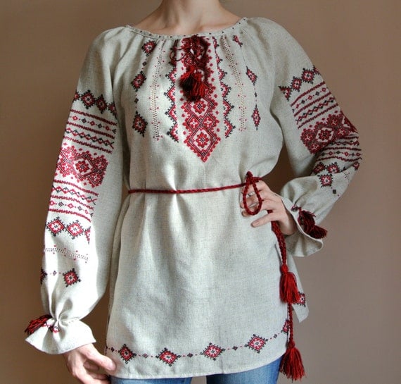 Traditional Vyshyvanka Ukrainian blouse Handmade vyshivanka