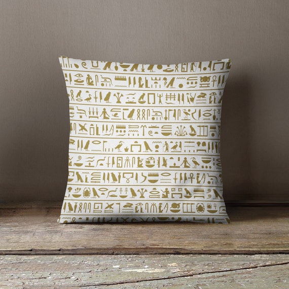 Hieroglyphics Pillow Ancient Egypt History by wfrancisdesign