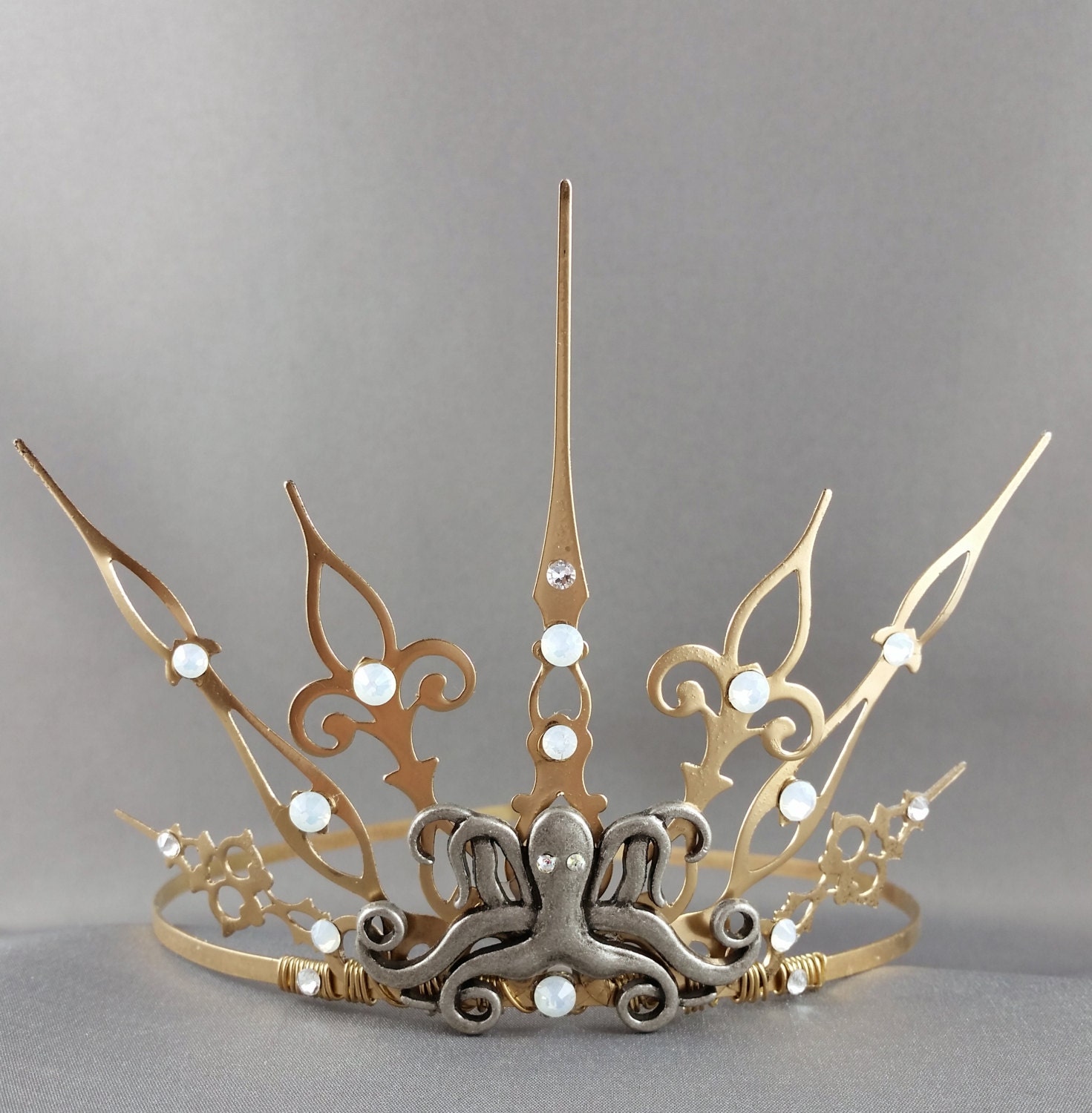 Steampunk Ursula Gothique GoldTiara Gold Crown by angelyques