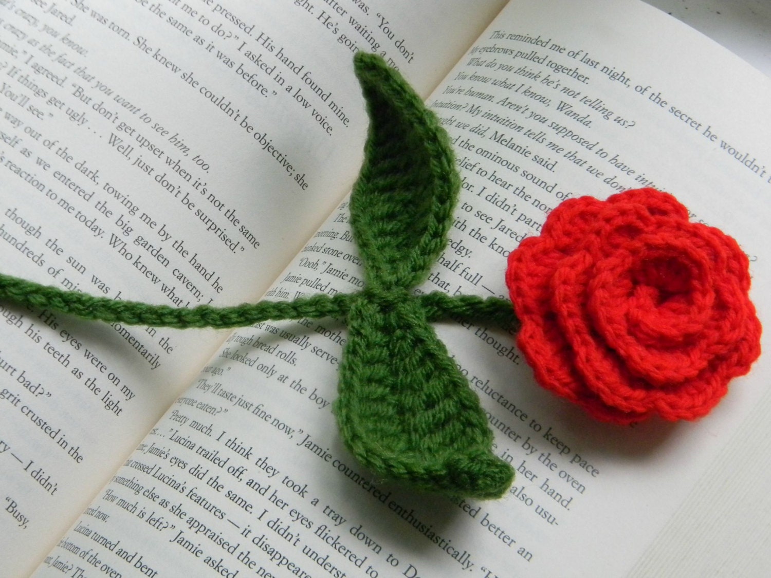 Crochet Rose Bookmark Beauty and The Beast Rose Flower