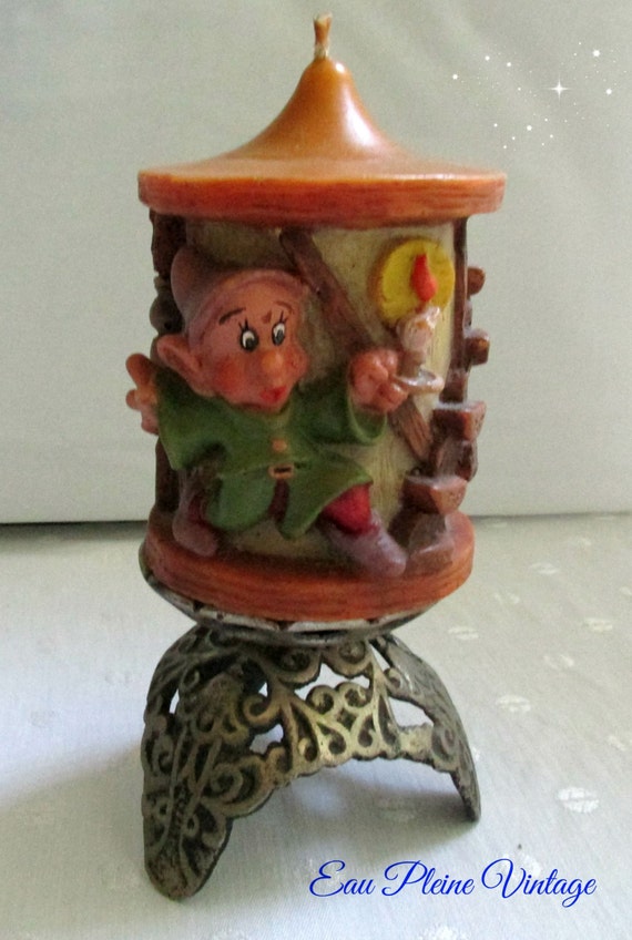 German Wax Pillar Candle Handmade Disneyana Exclusive Design