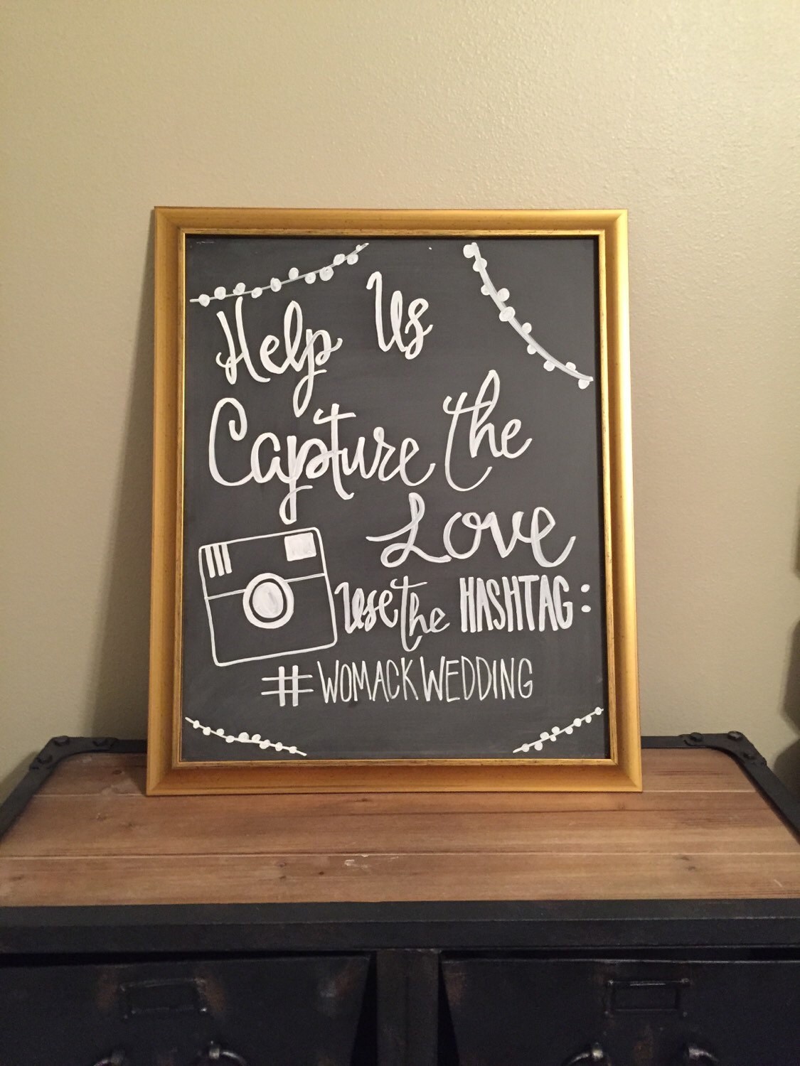 Download Help Us Capture The Love Hashtag Chalkboard Gold Frame