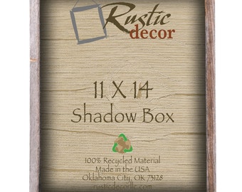 11x14 -3" deep Rustic Barn Wood Collectible Shadow Box