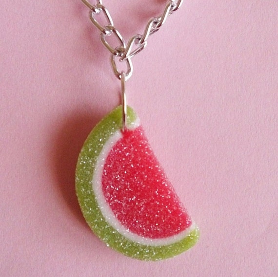 Items similar to Watermelon Gummy Necklace, Sour Candy Necklace