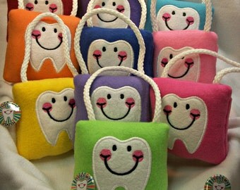 Tooth Fairy Pillow & Free Button, plush,embroidered comes with Lost my Tooth button