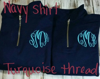 1/4 Zip Monogrammed Pullover Sweatshirt, Monogrammed Sweatshirt Monogrammed Jacket, Quarter Zip, Monogrammed 1/4 Zip