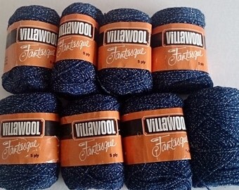 Villawool Fantastique 5 ply Metallic knitting wool Dark (Navy) Blue 1 Oz Balls