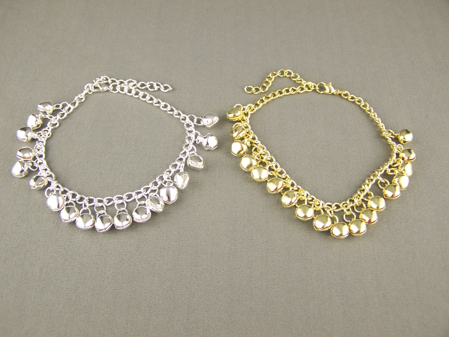 Jingle bells anklet ankle bracelet jewelry jingly bell silver