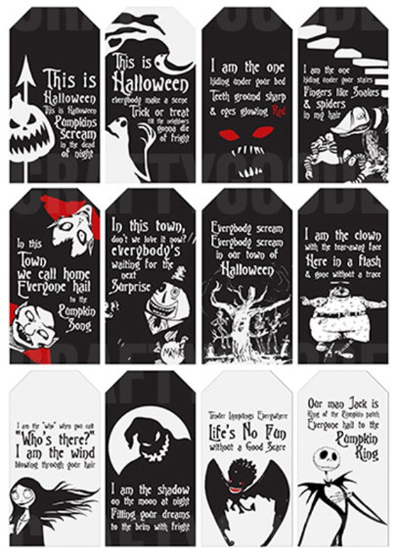This is Halloween The Nightmare before Christmas Gift Tags