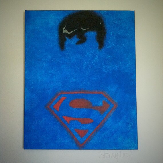 Superman Acrylic Painting by StormyLeaf on Etsy
