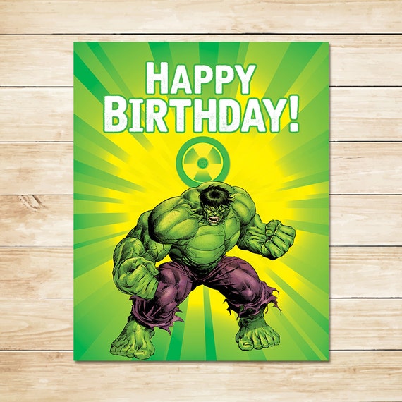 Items Similar To Printable Hulk Radiation Birthday Sign Hulk Happy 