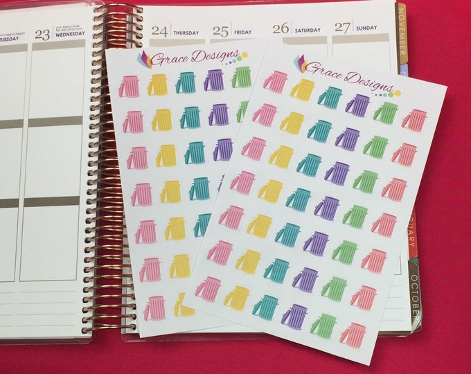 42 Trash Can Stickers / for Erin Condren, LimeLife, Inkwell, Plum Paper, Filofax, Happy Planner or any Planner.