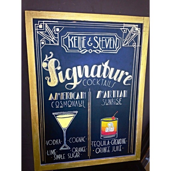 Gatsby Signature Cocktail Sign by on Etsy