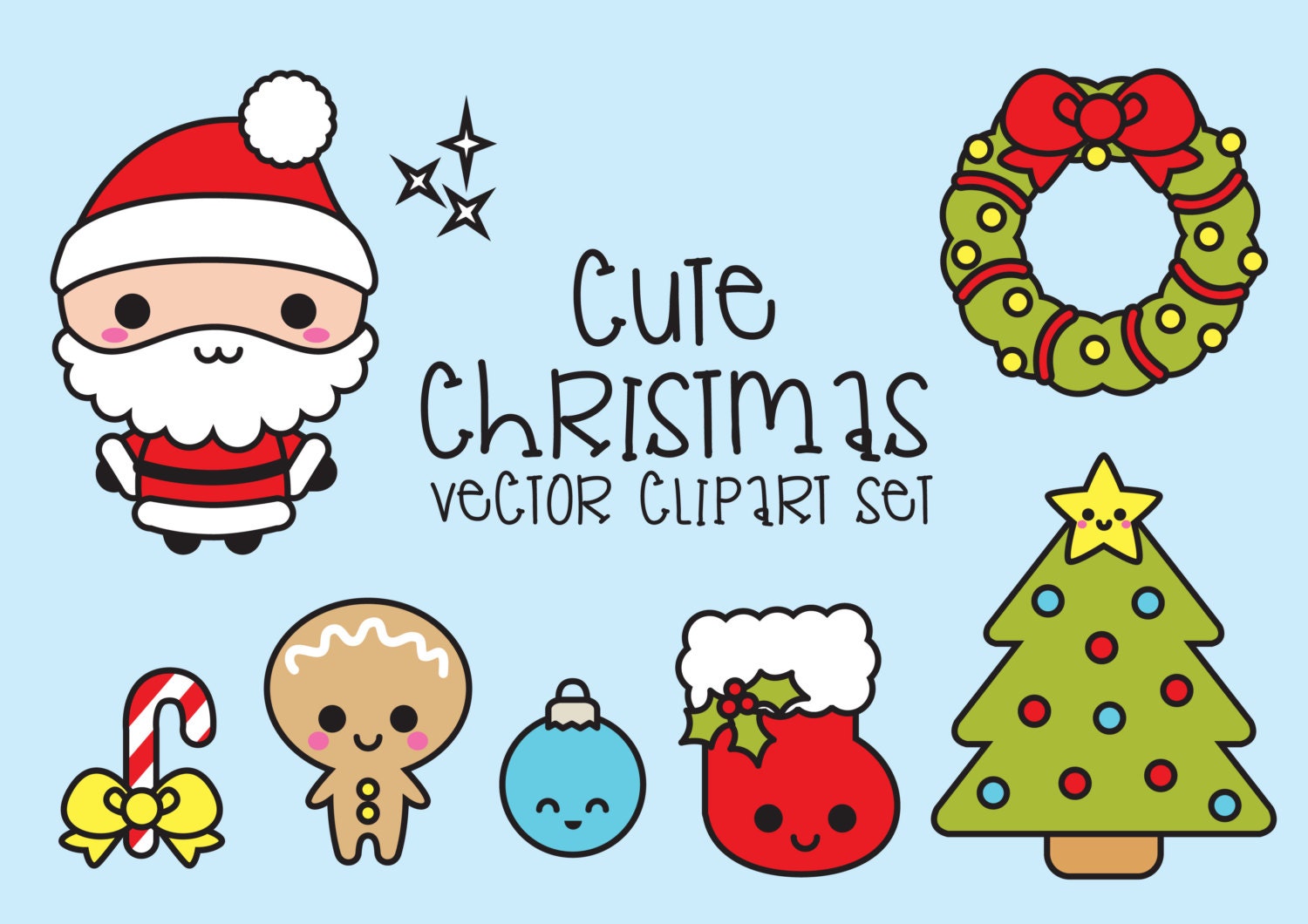 Download Premium Vector Clipart Kawaii Christmas Cute Chrismas