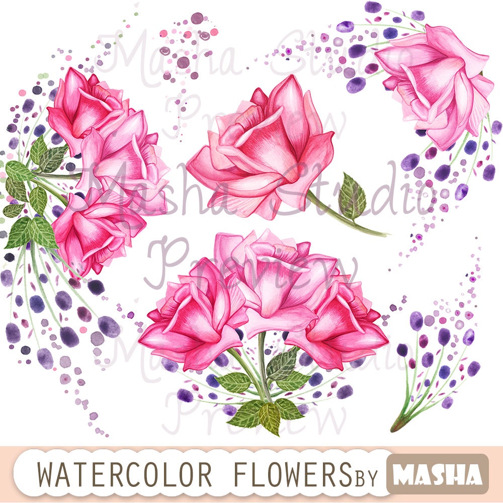 clipart watercolor flowers - photo #48