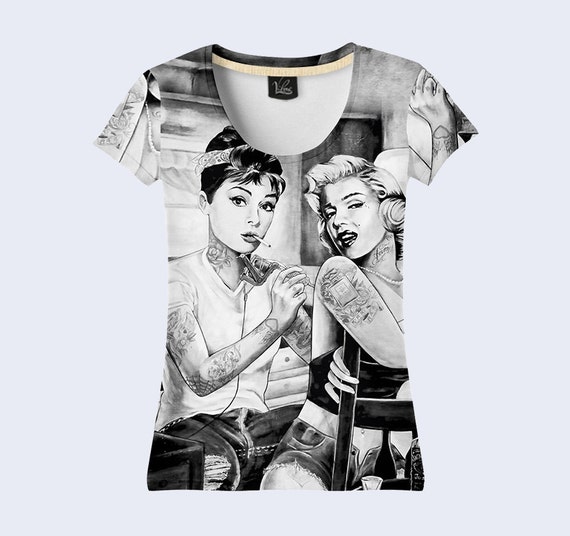 marilyn monroe audrey hepburn shirt