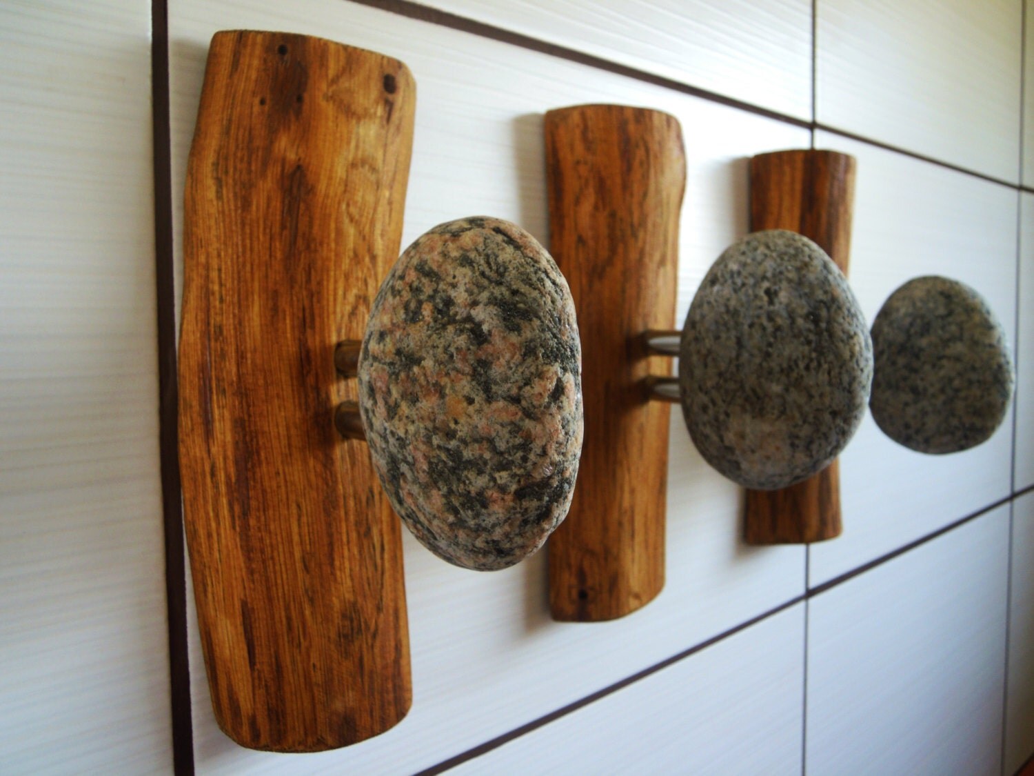 Stone hooks coat hooks Stone towel hook rock towel by LEDinStone