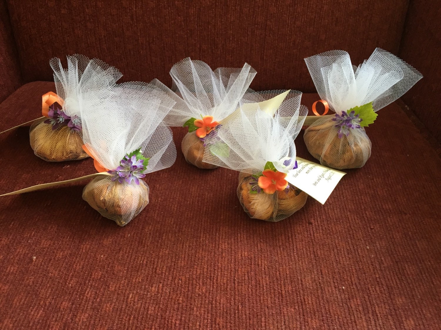 Flower Bulb Tulle Wedding Favors set of 100 wedding shower