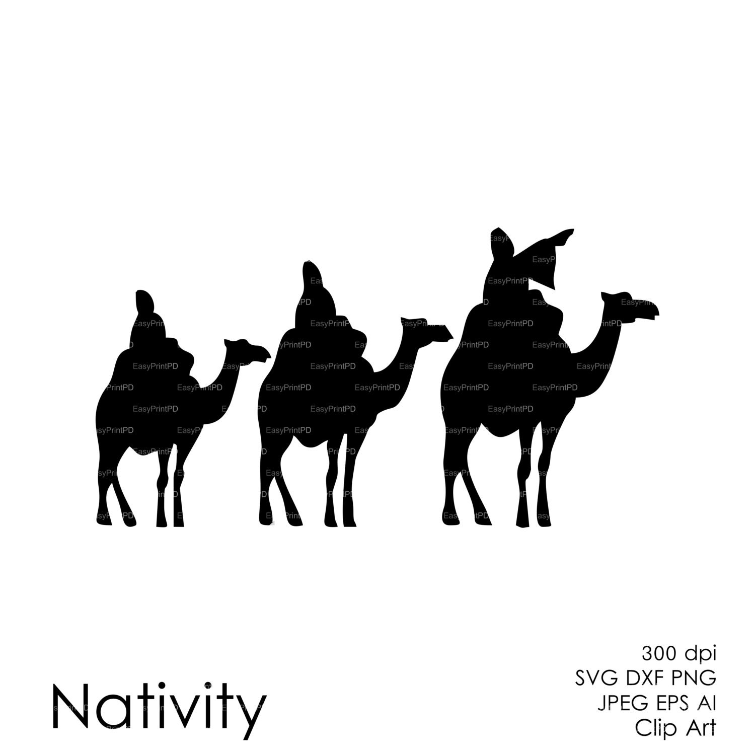 Download Nativity Christ silhouette Overlays Vector Digital ClipArt