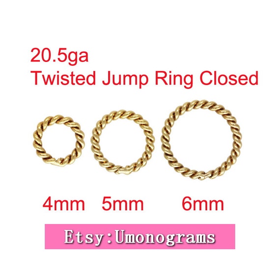 14K Gold Filled Jump Ring Twisted Shiny Closed 20.5ga
