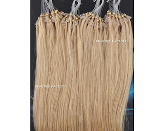 50g Ash Blonde/Cream Blonde Mix Beauties Factory Handmade Micro Loop Ring Remy Human Hair Extensions 20inch