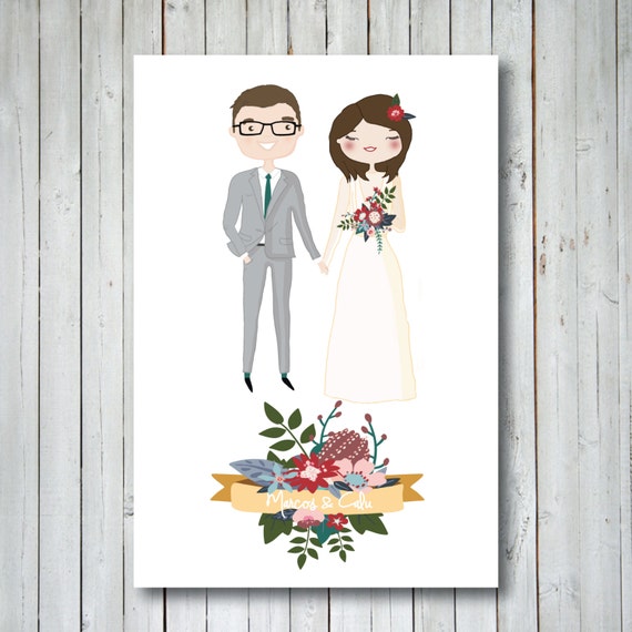 Custom Illustrated Wedding Invitations 10