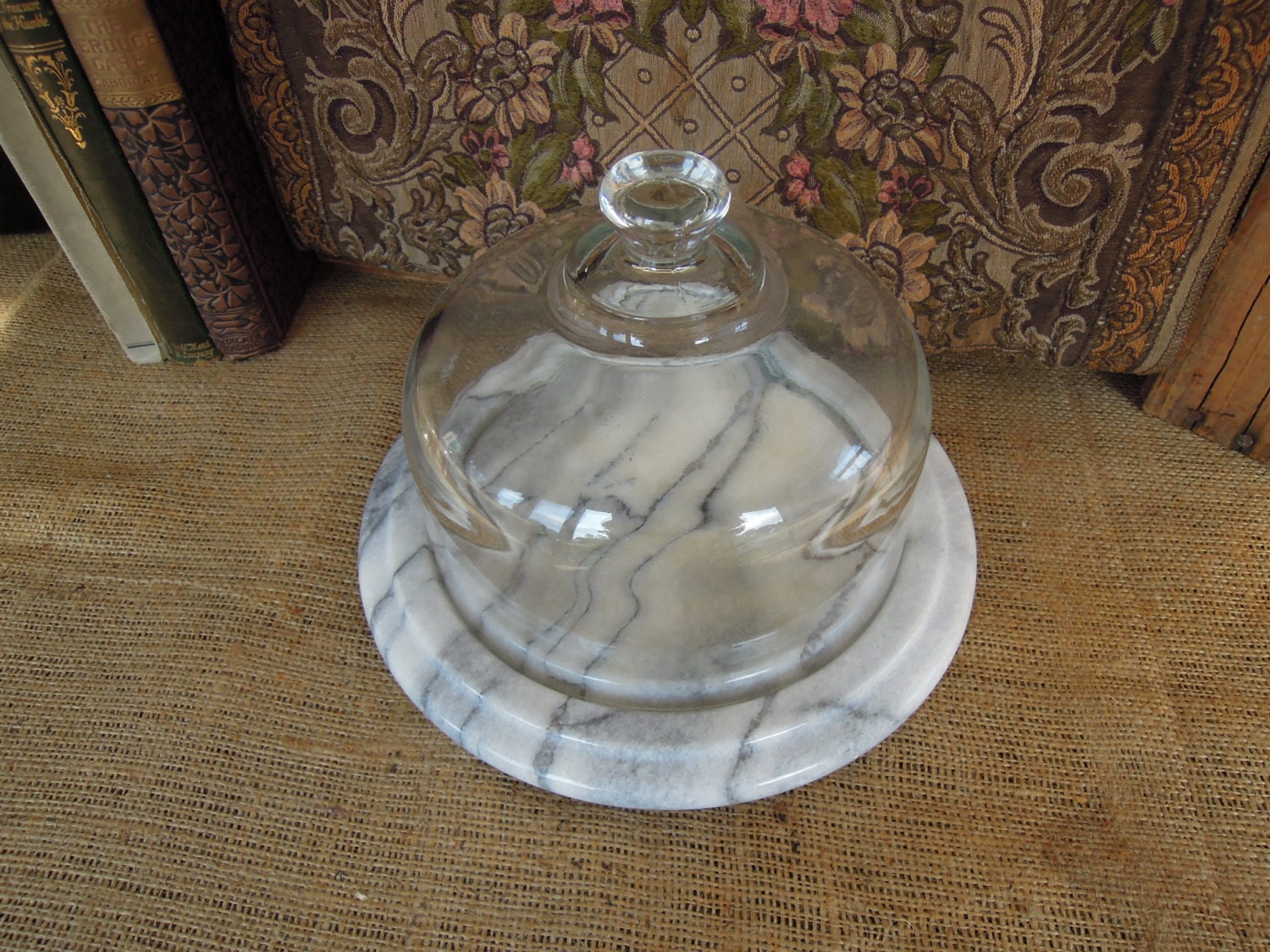 Marble Cheese Plate With Glass Dome Vintage Cloche Covered Cheese Plate Haute Juice