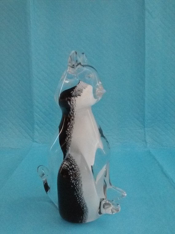 Vintage Crystal Cat Paperweight/Figurine With by VintiqueRedoux