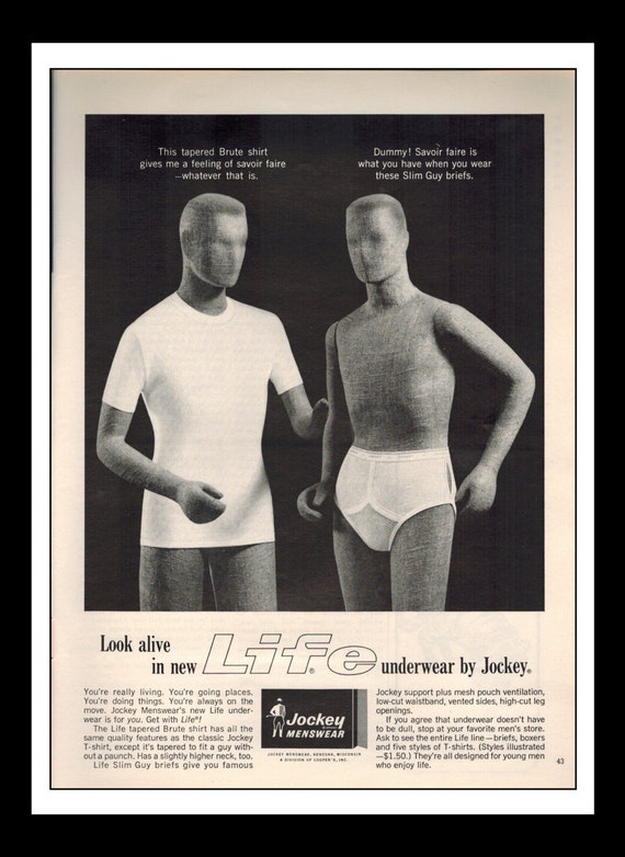 Vintage Print Ad May 1965 Jockey Menswear Life Underwear