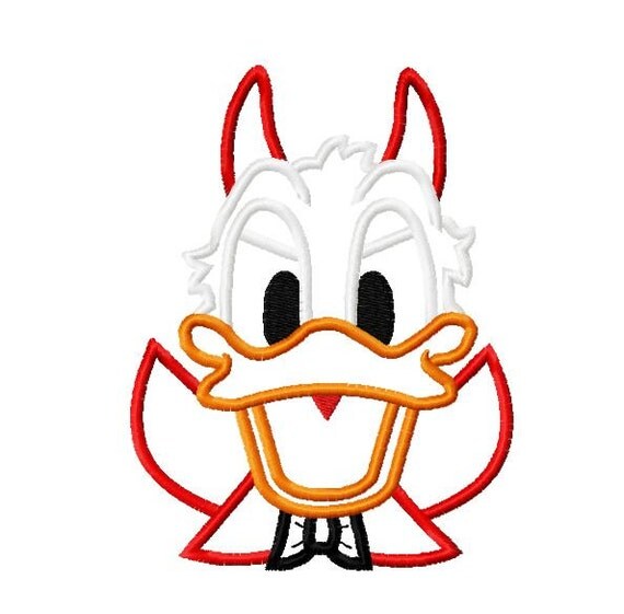 Items similar to Character Inspired Devil Duck Donald Embroidery ...