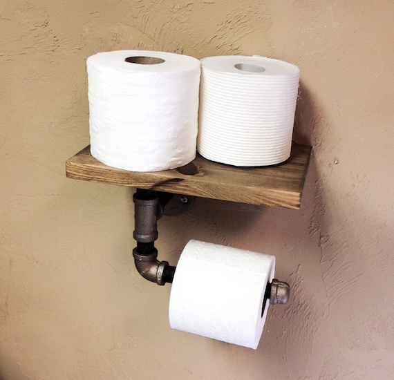 Bathroom Towel Rack Toilet Paper Holder Industrial Shelves
