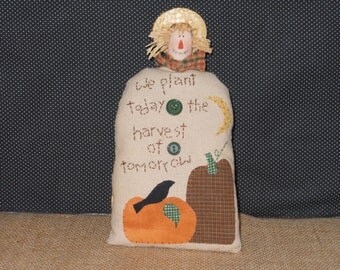 Scarecrow, Stitchery Scarecrow Doll, Fall Decor, Harvest