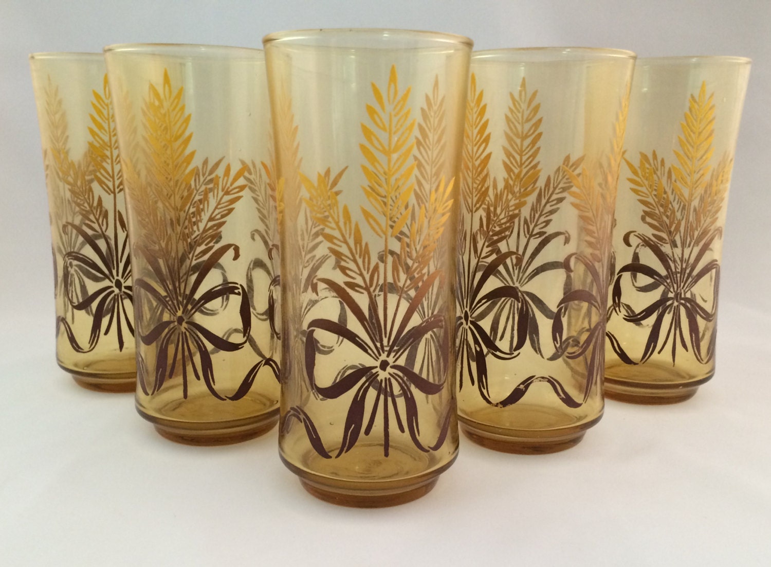 Libbey Amber Wheat Drinking Glasses 2938