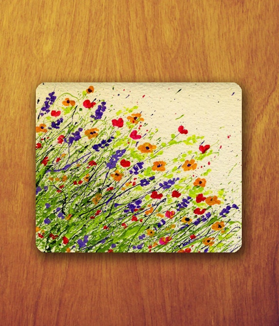 Colorful Flower Painting Mouse PaD Art Drawing with by XongDesign