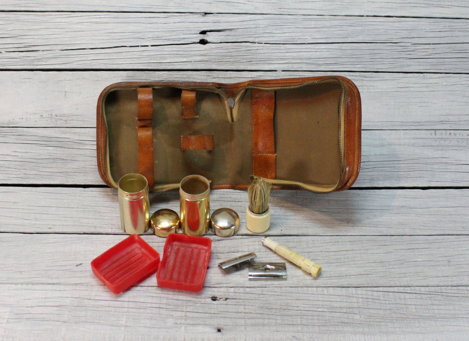 Vintage Razor Kit Man Vintage Shaver Kit Original Leather Case 60s 