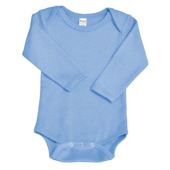 Light Blue 03 mo Baby Bodysuit Blank by InfantToddlerBlanks