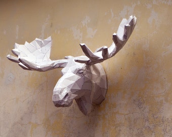 Make Your Own Moose Sculpture. | Papercraft Moose | Papercraft Sculpture | Papercraft Animals | Wild Animals | Bullwinkle | Moose | Alaska