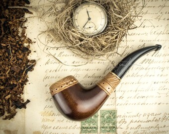 Smoking Pipe "Rus''. Wood carved smoking pipe. Tobacco Pipes. Wooden Pipe. Tobacco Bowl. Wooden Pipes.