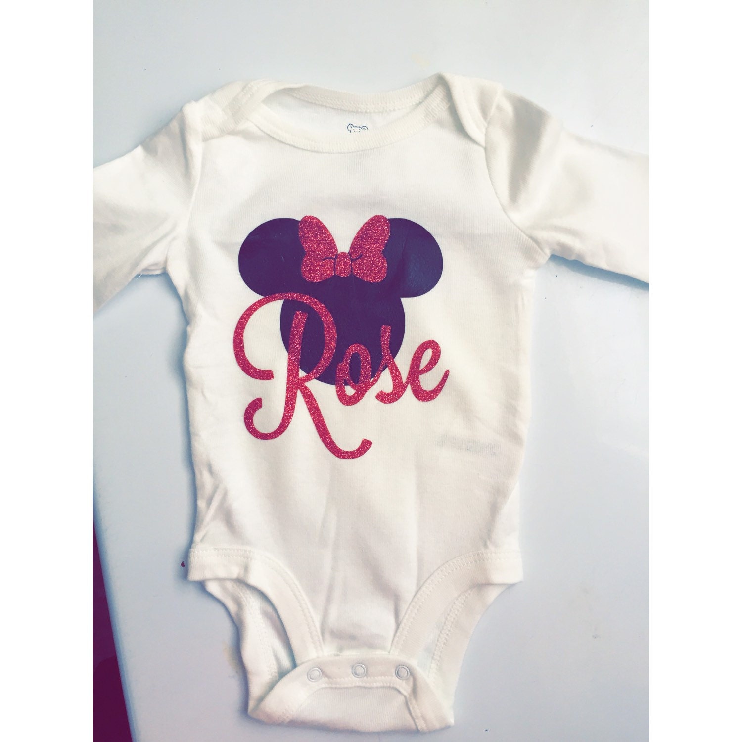 Minnie Mouse Monogrammed Onesie Baby Girl Baby Shower