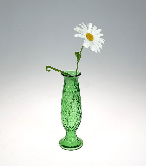 Vintage flower vase Green Flower Vase Diamond Design