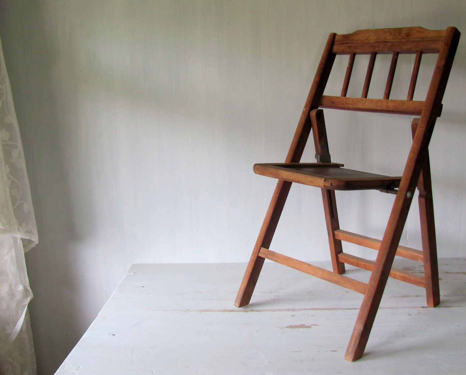 Vintage Wood Folding Childs Chair, Vintage Furniture