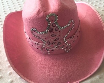 Pink WESTERN Wear COWGIRL HAT Cowboy Sequins Boots Custom Boutique Pageant Matching Outfit Available Country Girl Toddler Hat West Birthday