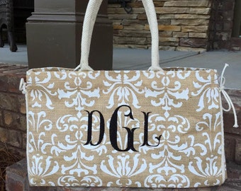 monogrammed insulated wine tote