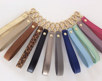 Leather Wrist Strap.Removable Wrist strap for Clutch,Wallet,Keys.Leather Wristlet.Key fob.Wrist strap replacment.Pulpo creations.