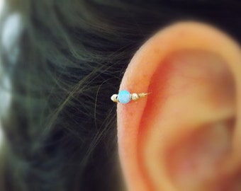 Helix Earring - Septum helix - Opal Septum Rings - Ring - Septum Ring - Septum Piercing - Cartilage Hoop opal helix hoop helix piercing