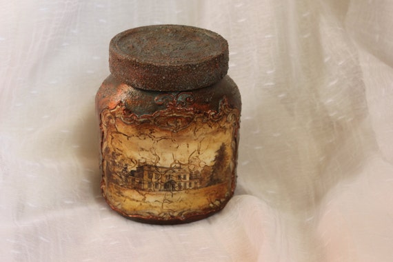 Big spice jar, spice container, old copper spice container, spice jar