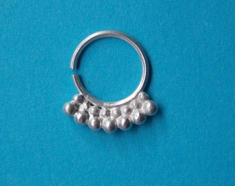 septum pierced sterling ring silver nose