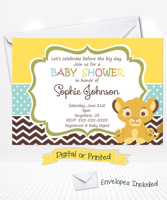 Simba And Nala Baby Shower Invitations 8