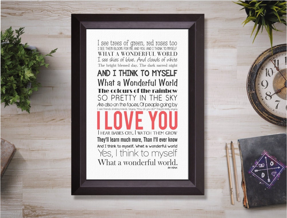 What A Wonderful World Lyrics Printable Wall Art Instant   Il Fullxfull.819383814 Ri1d 