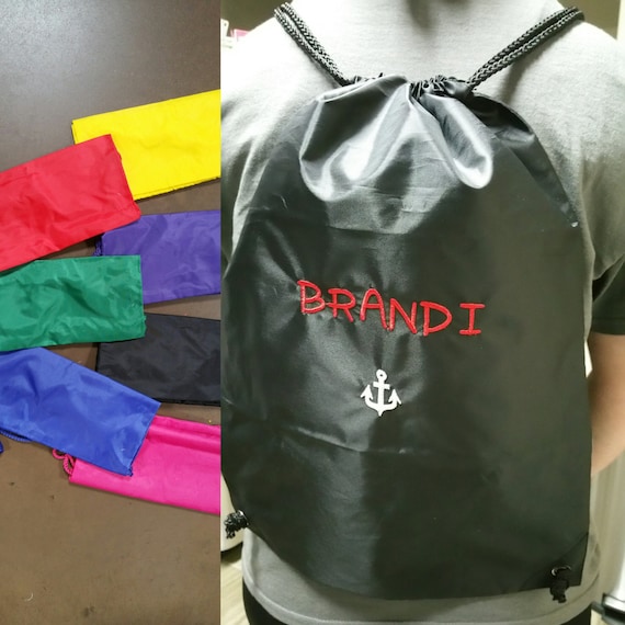 Items similar to Embroidered Drawstring Backpack on Etsy